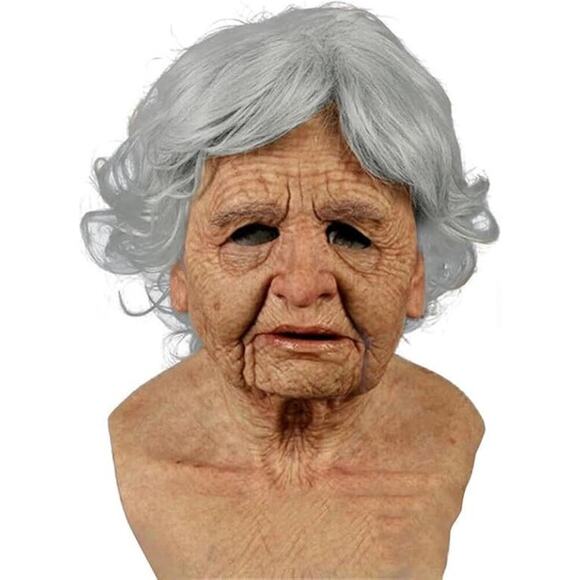Realistic Old Man Mask Adult Latex Scary Wrinkle Halloween Cosplay Costume